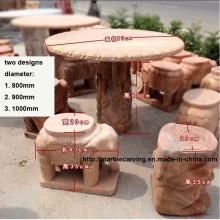 800mm White Stone Marble Table and Benches Mt1712