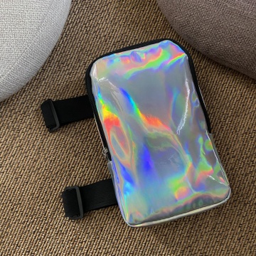 Ready to ship Silver Black Clear Holographic Thigh Bag Leg Women Phone Leg bag with adjustable straps Drop Leg bag for Carnival
