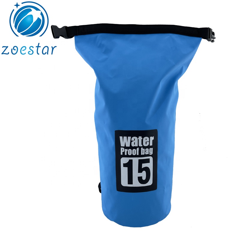 Waterproof 15L Roll Top Bucket-shaped Welded Tarpaulin Dry Bag Floating Outdoor Waterproof Sack Bag
