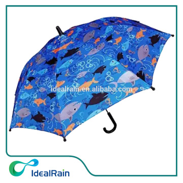 19inch manually open kid custom fish print umbrella