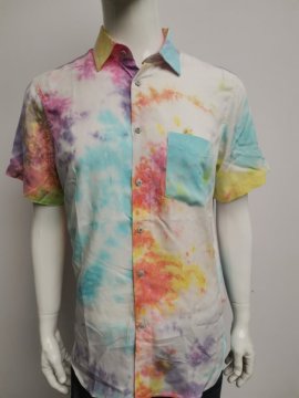 Men's cotton twill print ls shirt