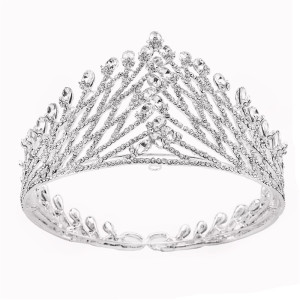 3.5''Fashion Silver Plated Baroque Crown Tiaras