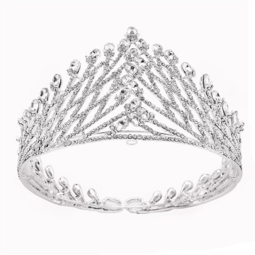 3.5&#39;&#39;Fashion Tiaras barrocas plateadas plata de la corona