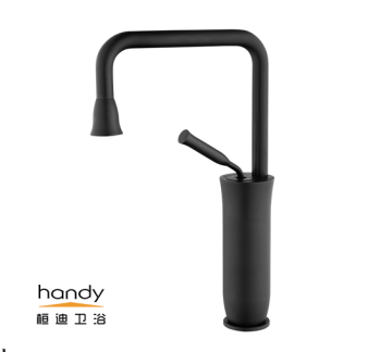 Deck Mounted Brass Basin Faucet Black Plating