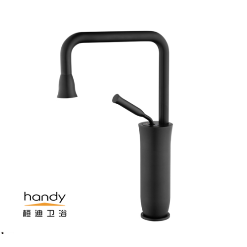 Deck Mounted Brass Basin Faucet Black Plating