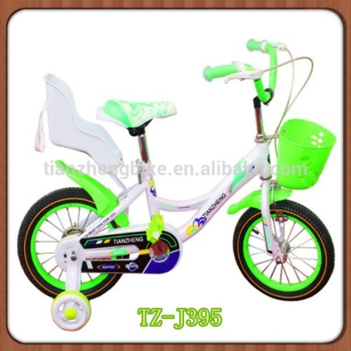 Cute Children Bicycle With Baby Carrier, Green Bike For Kids