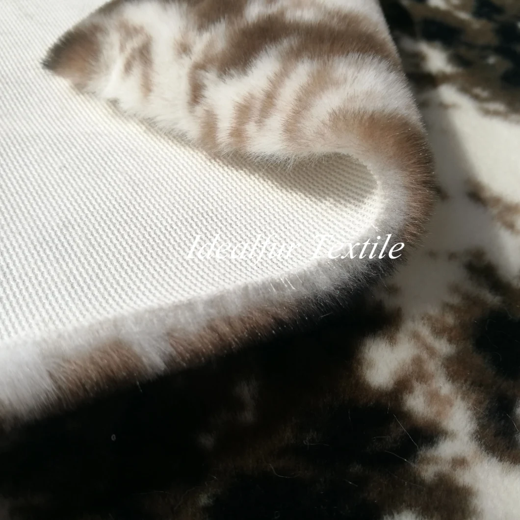 Three Color Printing Imitating Marble Rabbit Fake Fur