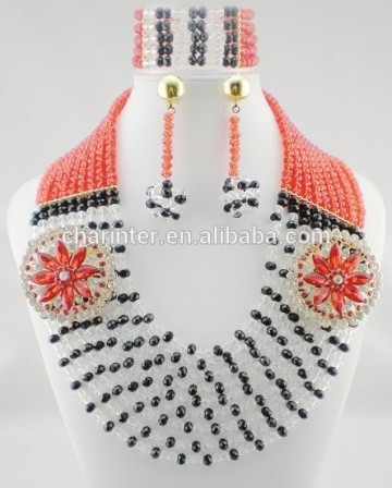 Nigeria bridal beads jewelry sets handmade beaded jewelry