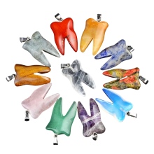 Gemstone Tooth Stone Pendant 20X32MM Tooth Stone Pendant Charm Chakra Reiki Healing Crystal Pendants for Diy Jewelry Making