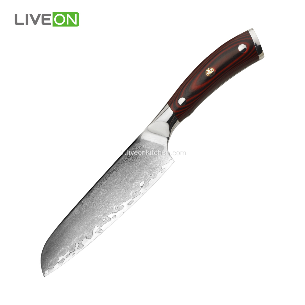 Couteau Santoku Couteau 5 &#39;&#39; de grade militaire avec manche G10