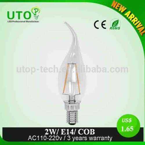 led filament candle bulb L35 2W filament led bulb led filament candle