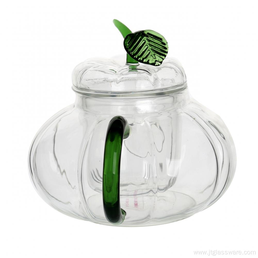 700ml Pumpkin Shape Glass Teapot with Infuser