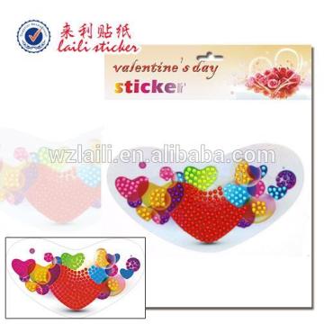 jewelry sticker for child/stickers for valentine'sday /heart shape acrylic rhinestone sticker