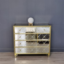 Dubai Luxury Modern Mirrored Gold Sideboard