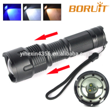 (White + Yello + Blue Light ) Multi Color Fishing Flashlight