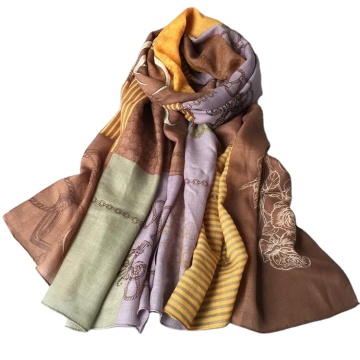 New Design 80x180cm Kashmir Fine Wool Shawl