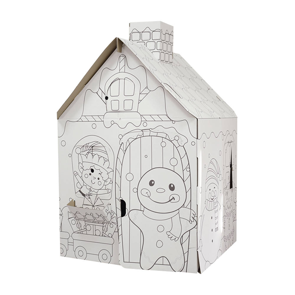 Scatola di carta a forma di casa giocattolo fai-da-te