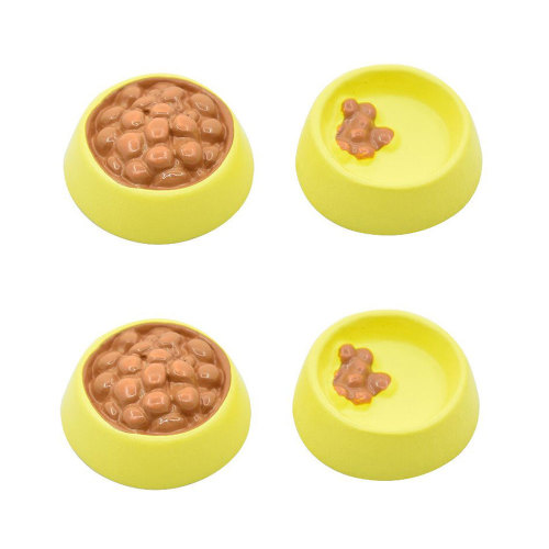Simulation Resin Dog Food Bowl Miniature 3D DIY Craft Fairy Garden Toys Gifts Pet Animal Food Bowls Handmade Accessories