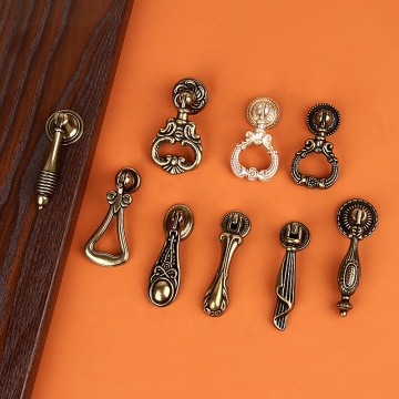 Chinese Antique Bronze Ring Handle and Knob for Furniture, Cabinets, and Drawers