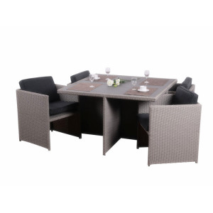 4 pc rattan sapce-saving cube table