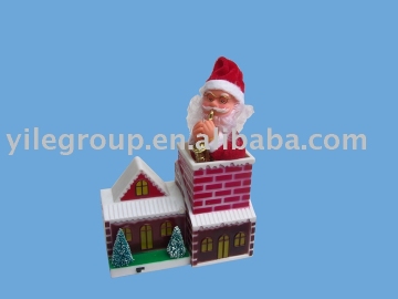 9" santa drilling chimney/santa toys/electrical santas