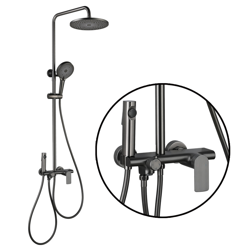 Rainfall Shower Systemm Matte Black Shower Head Combo