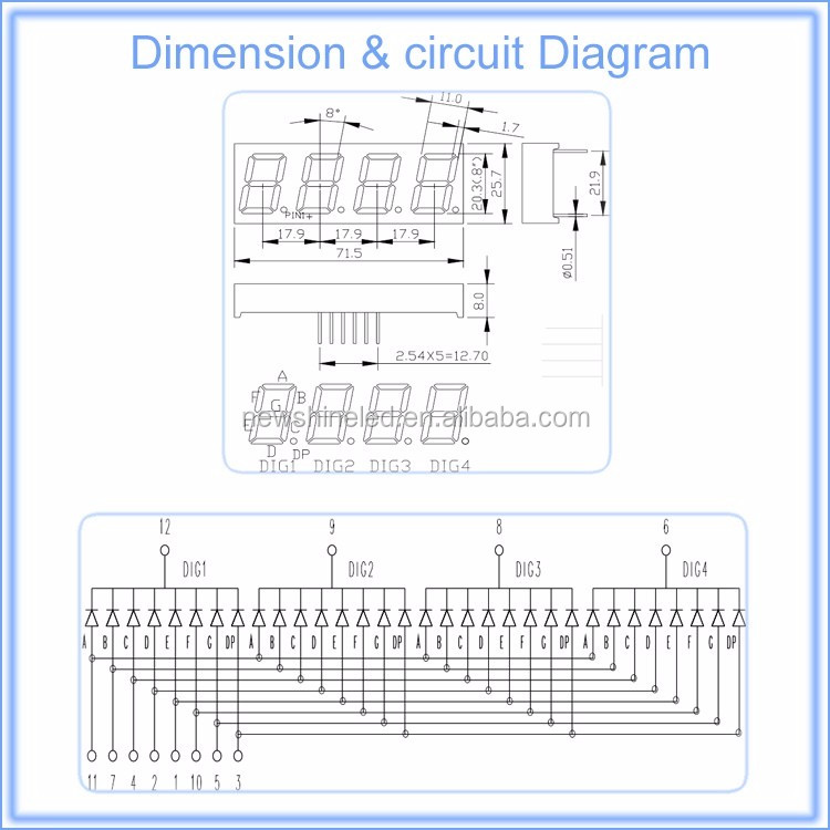 Source factory selling 0.8 Inch 4 Digit seven segment display FND 0.8" large 7 segment display 4 digital 7 segment led display