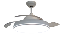 3-Blades White Ceiling Fan with Light