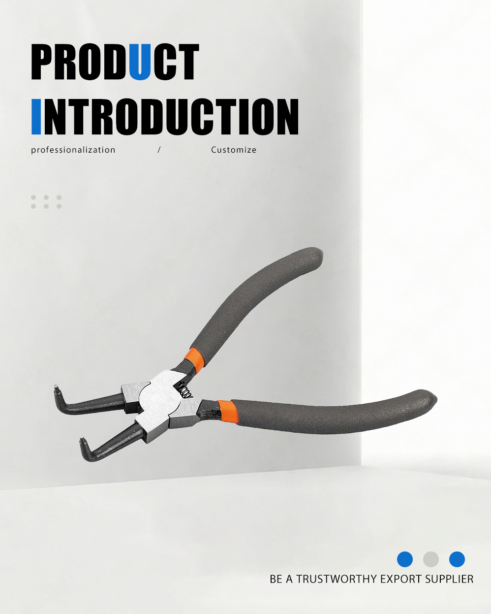 انبر داخلی خم شده (CRV) Bent Internal Circlip Pliers(CRV)