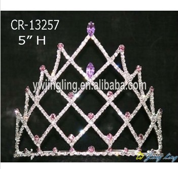 Gros strass Purple Pageant couronnes