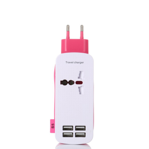 EU Plug Universal Travel 4 Port USB Chargeur