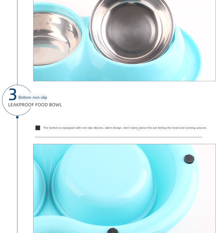 stainless steel leak-proof anti-ant insect eating cat food bowl non-slip utensils Pet dog bowl