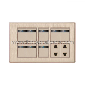 Pakistan Sockets Switch 8 Gang Electrical Switch Sockets 8+2 Socket