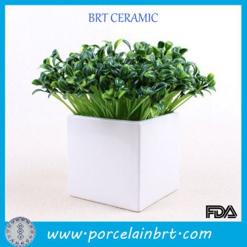 Simple square white vase ceramic