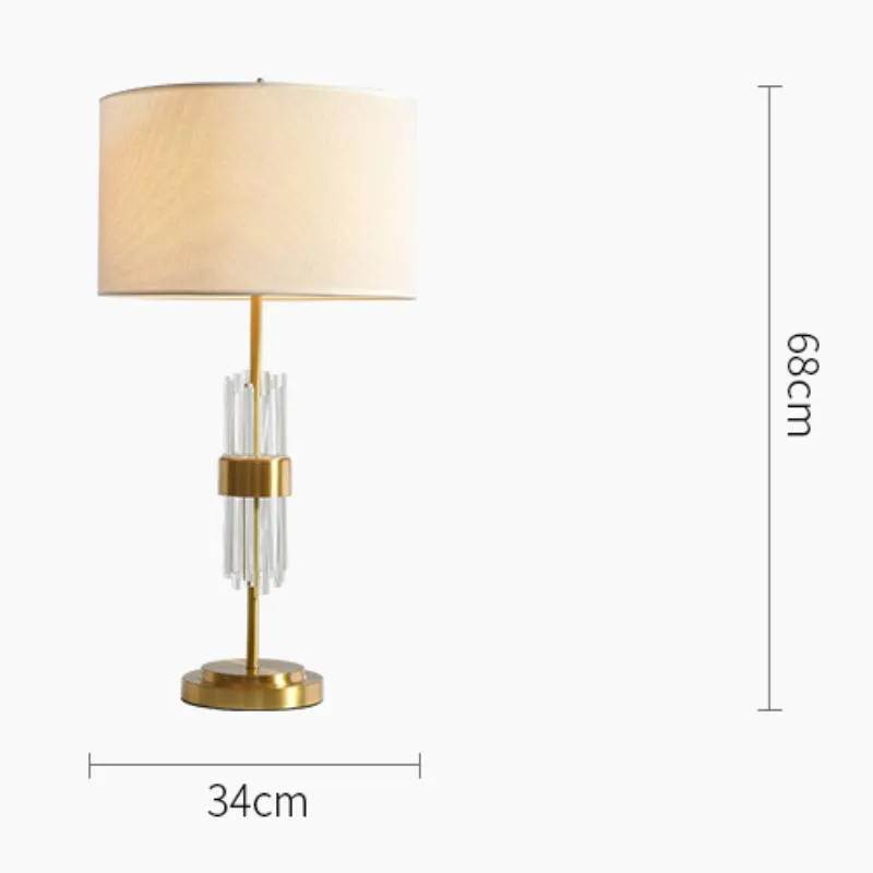 Contemporary LED Crystal Steel Table Lamp for Modern Bedrooms