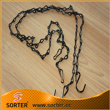 9 gold supplier steel black hanging basket chain