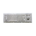 Brushed panlemount metal keyboard with trackball MKB-64A-TB