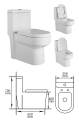 Keramik Sanitary Ware Siphonic Flushing One-Piece Toilet