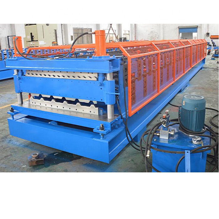 Hydraulic pillar cut aluminum double layer roll forming machine