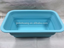 Collapsible Silicone Storage Bowl with Stainless Steel Handle