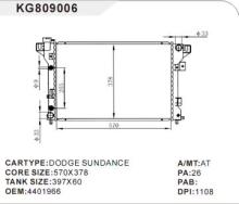auto radiator car for DODGE SUNDANCE OEM:4740097