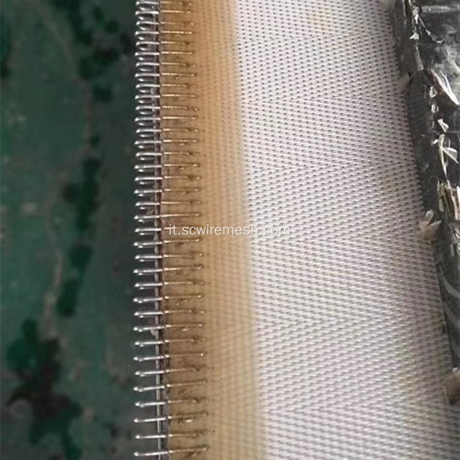 Cintura in maglia blu con filtro in poliestere a spina di pesce