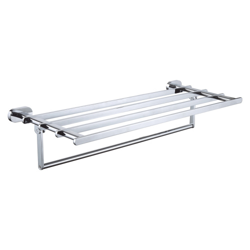 Wall Mount Chrome Finished Bathroom Towel Shelf