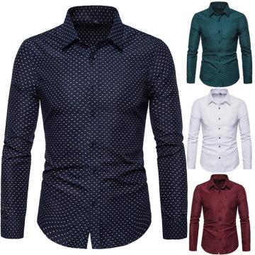 Men's Casual Polka Dot Shirt Customization