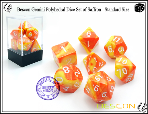 Bescon Gemini Dice Juego de Saffron-1 Bescon Gemini Dice Set of Saffron-1