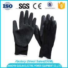 13g knitted liner nylon coated black form nitrile gloves for work