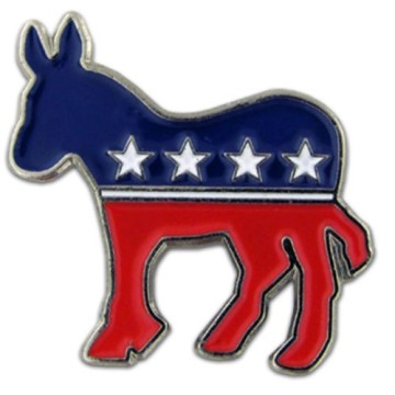 Political Democratic Donkey Patriotic Lapel Pin