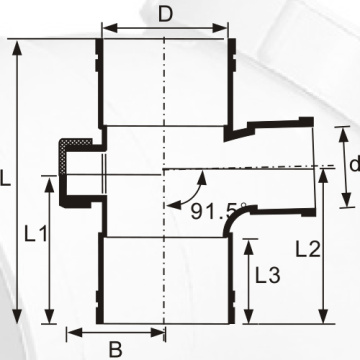 Din Drainage Upvc Mengurangkan Tee Back Door Grey