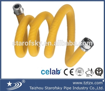 Stainless steel corrugated flexible hose for gas transportation