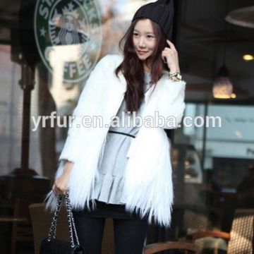 YR084 Sexy Fur Jacket Genuine Rabbit and Goat Fur Jacket